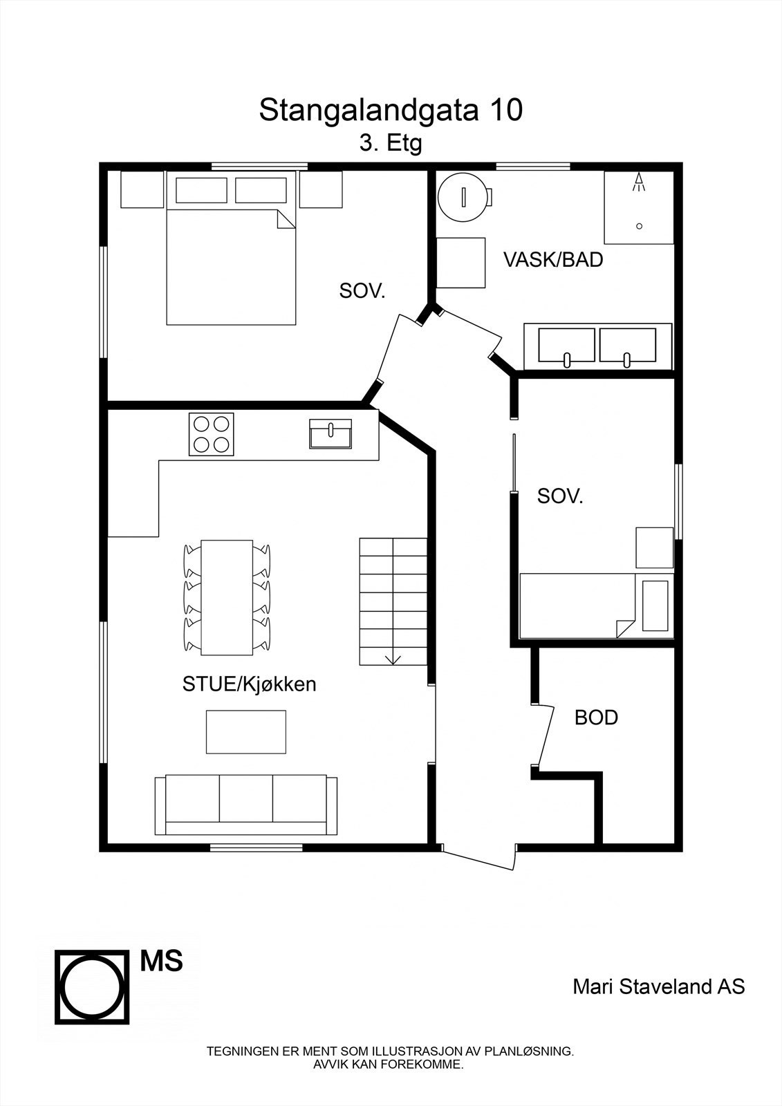 Planløsning 3.etasje. Galleribilde