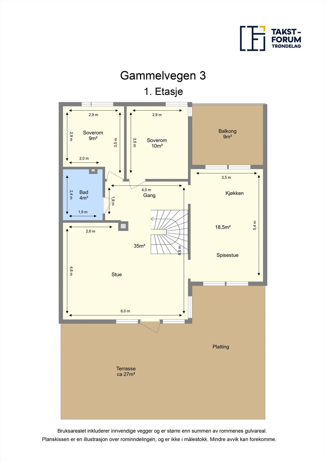 Planskisse 1. etasje. Galleribilde