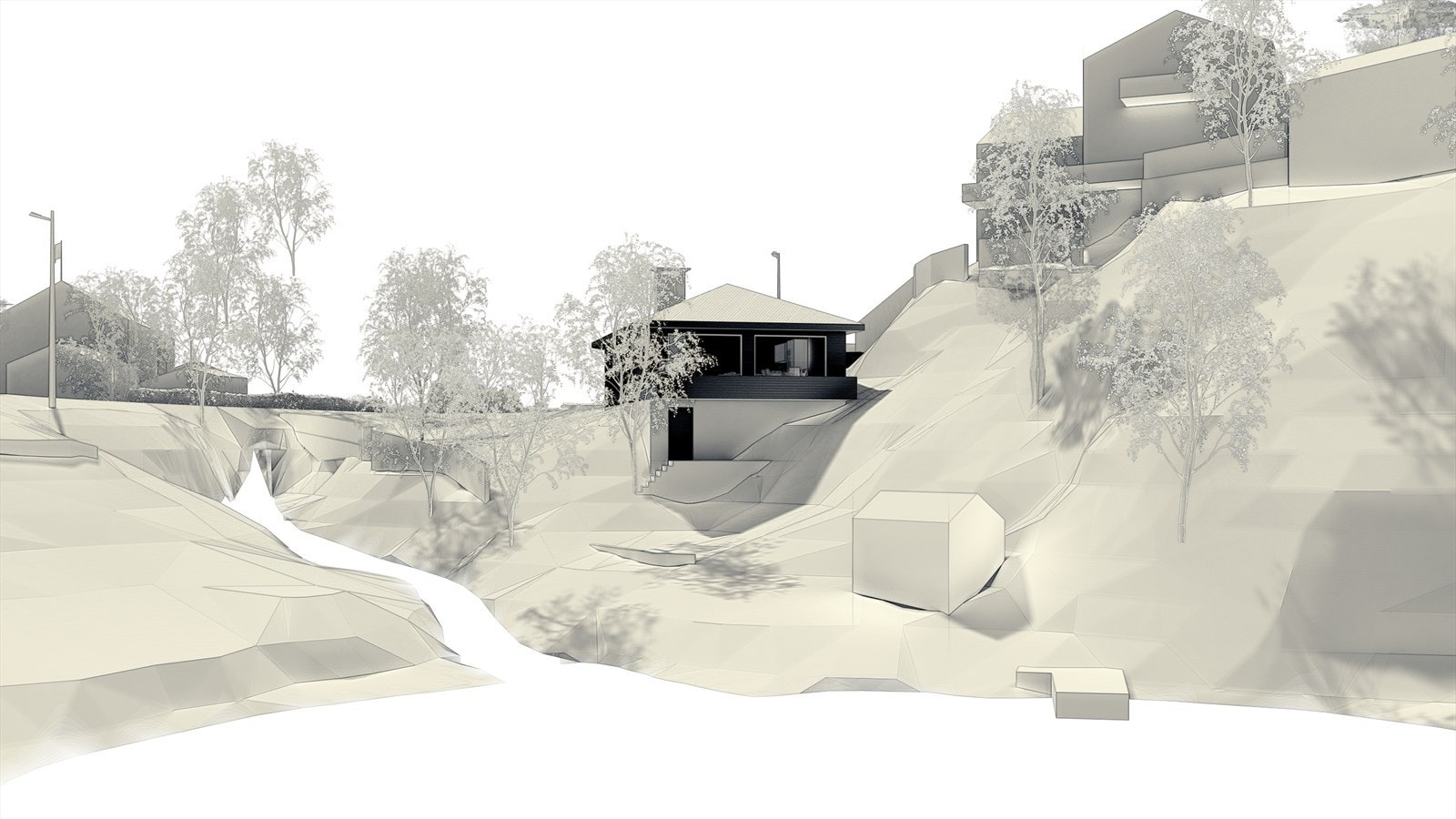 Alternativ 2 , bolig på ett plan, som er anbefalt av kommunen. Galleribilde