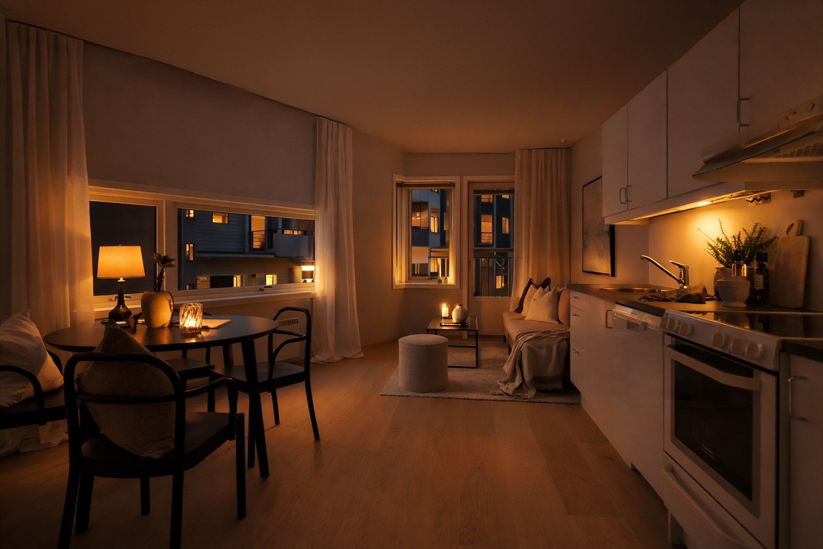 Fantastisk kveldsatmosfære i leiligheten! Galleribilde