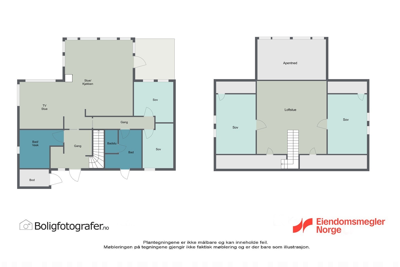 Plantegning begge plan Galleribilde