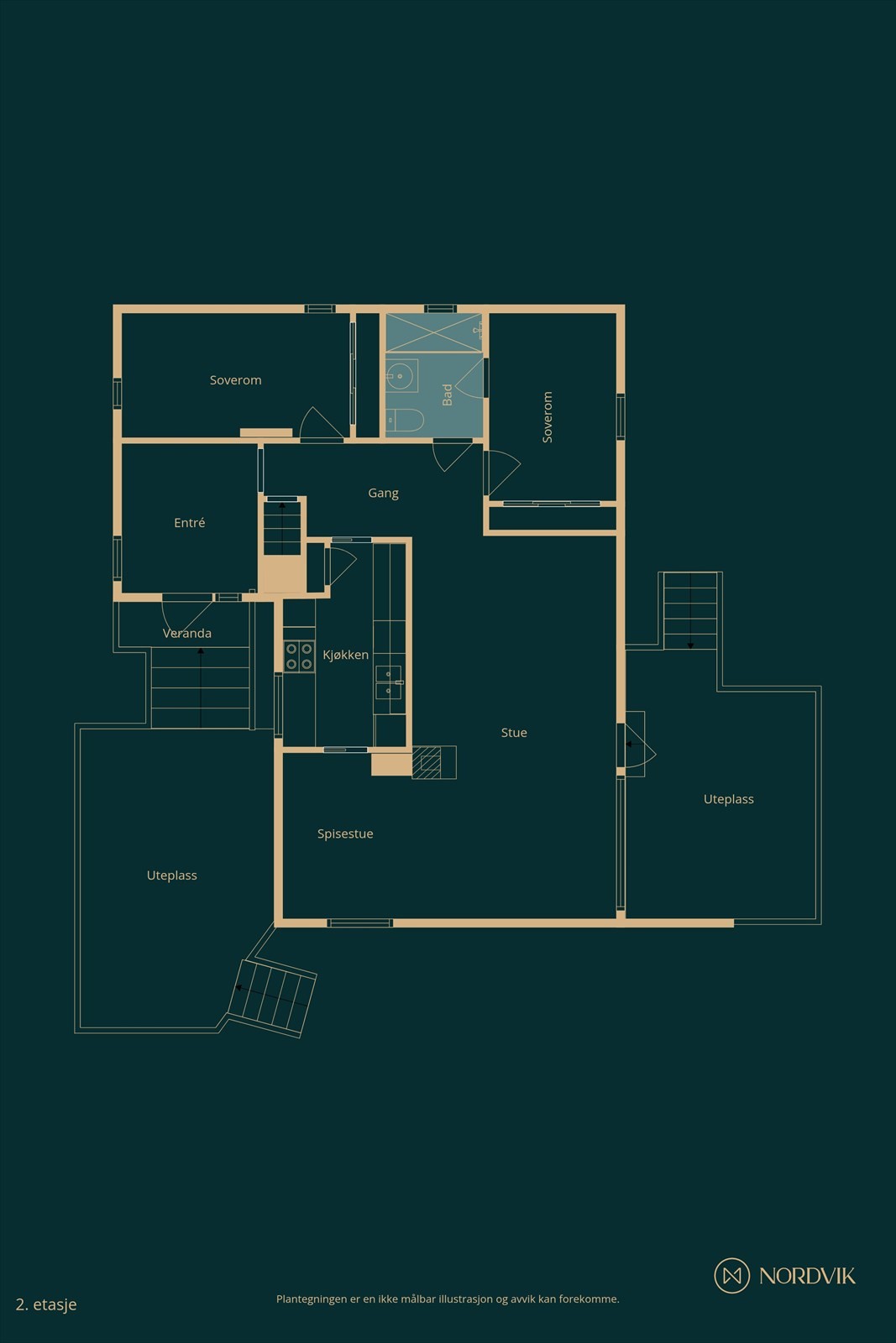 Plantegning 1. etasje Galleribilde