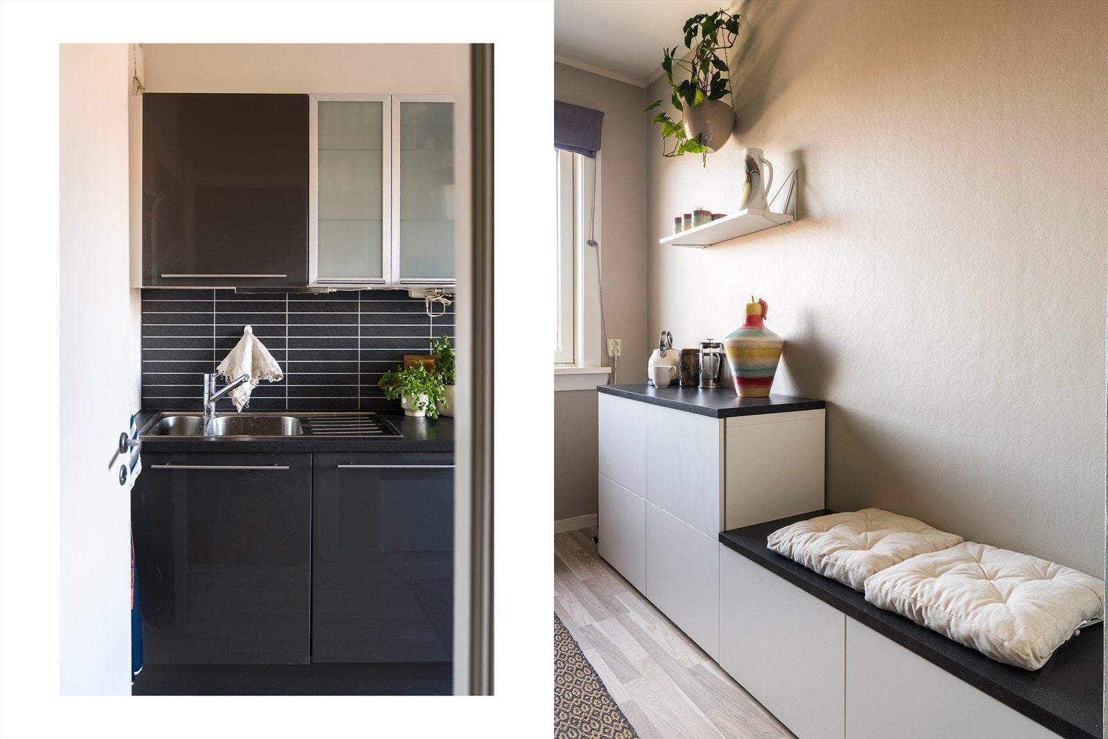 Ekstra hvite skap (på høyre side i bildet) medfølger salget. Galleribilde