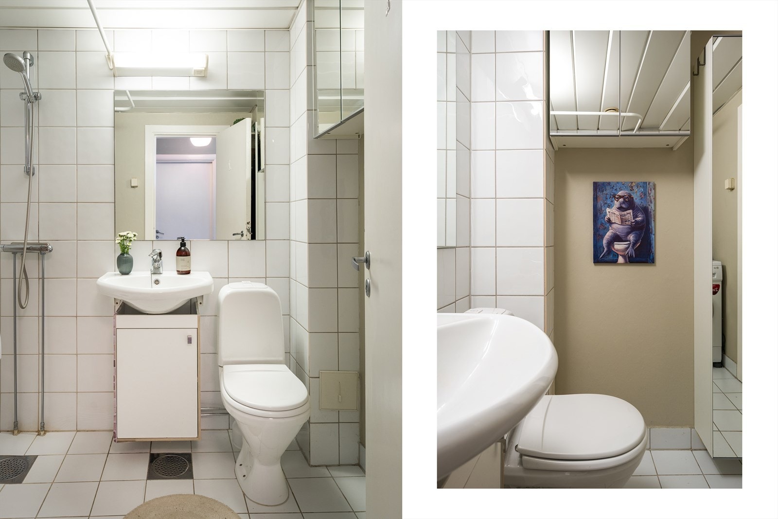 Flislagt bad med gulvvarme. Galleribilde