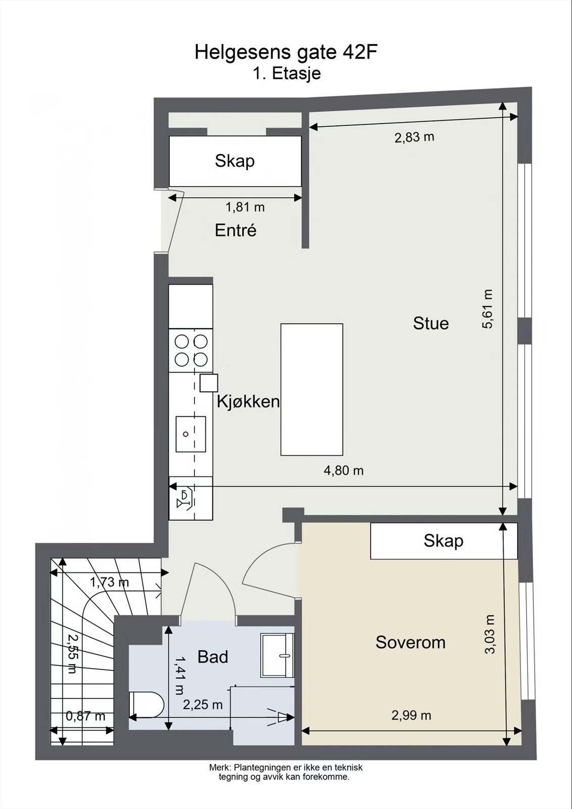 Plantegning 1. etasje (avvik kan forekomme) Galleribilde