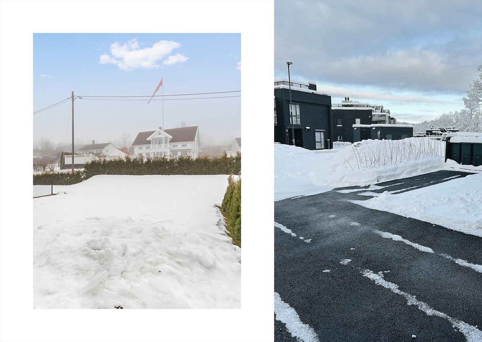 Innrammet hage og gårdsplass med varmekabler. Galleribilde