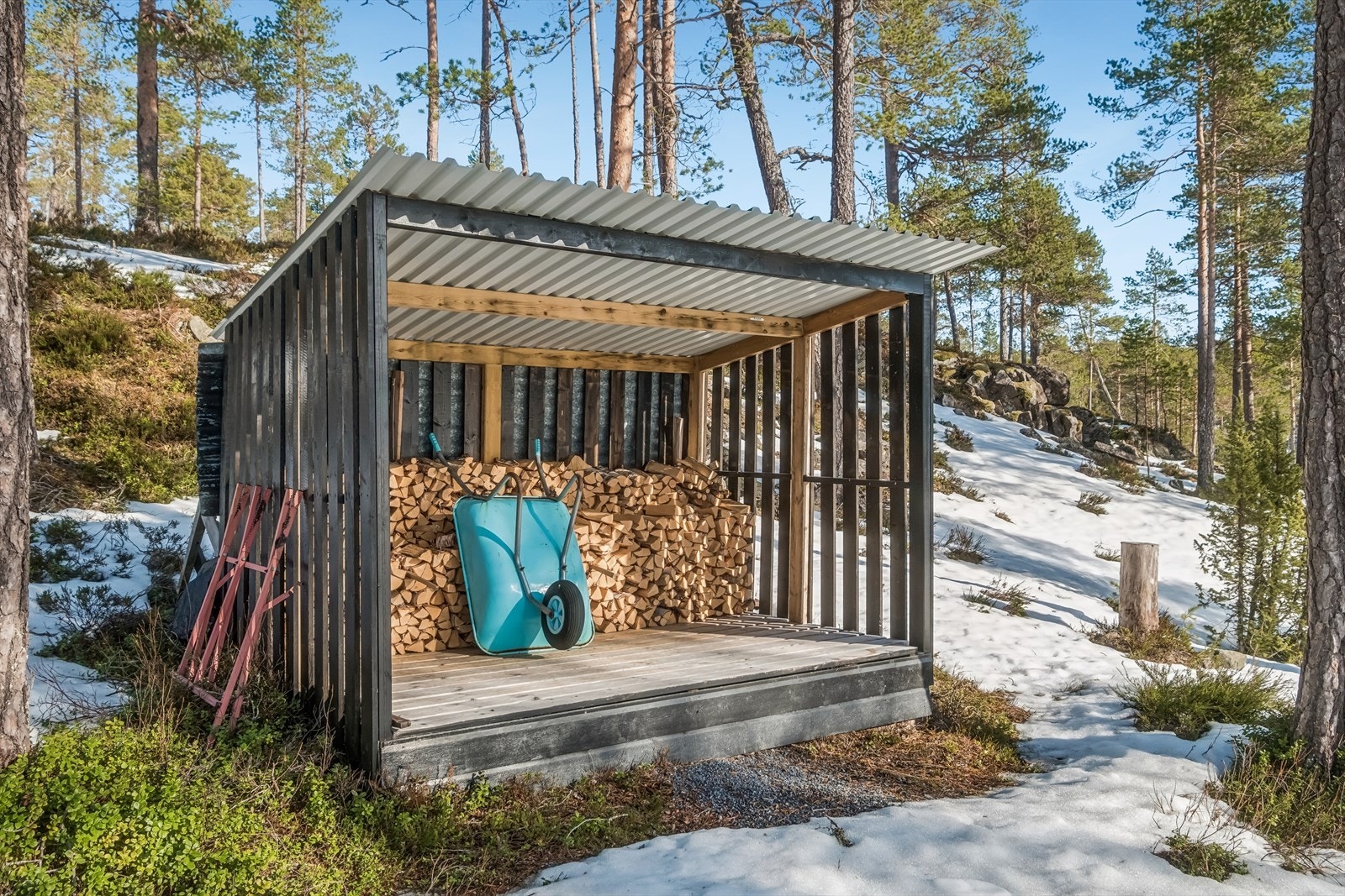 Tørkeplass for ved. Galleribilde