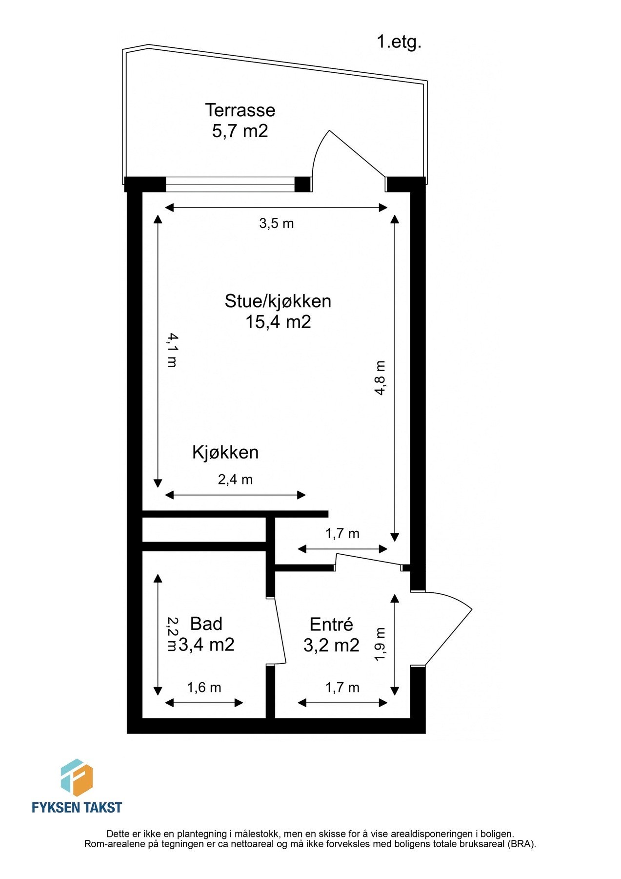 Målsatt planskisse. Galleribilde