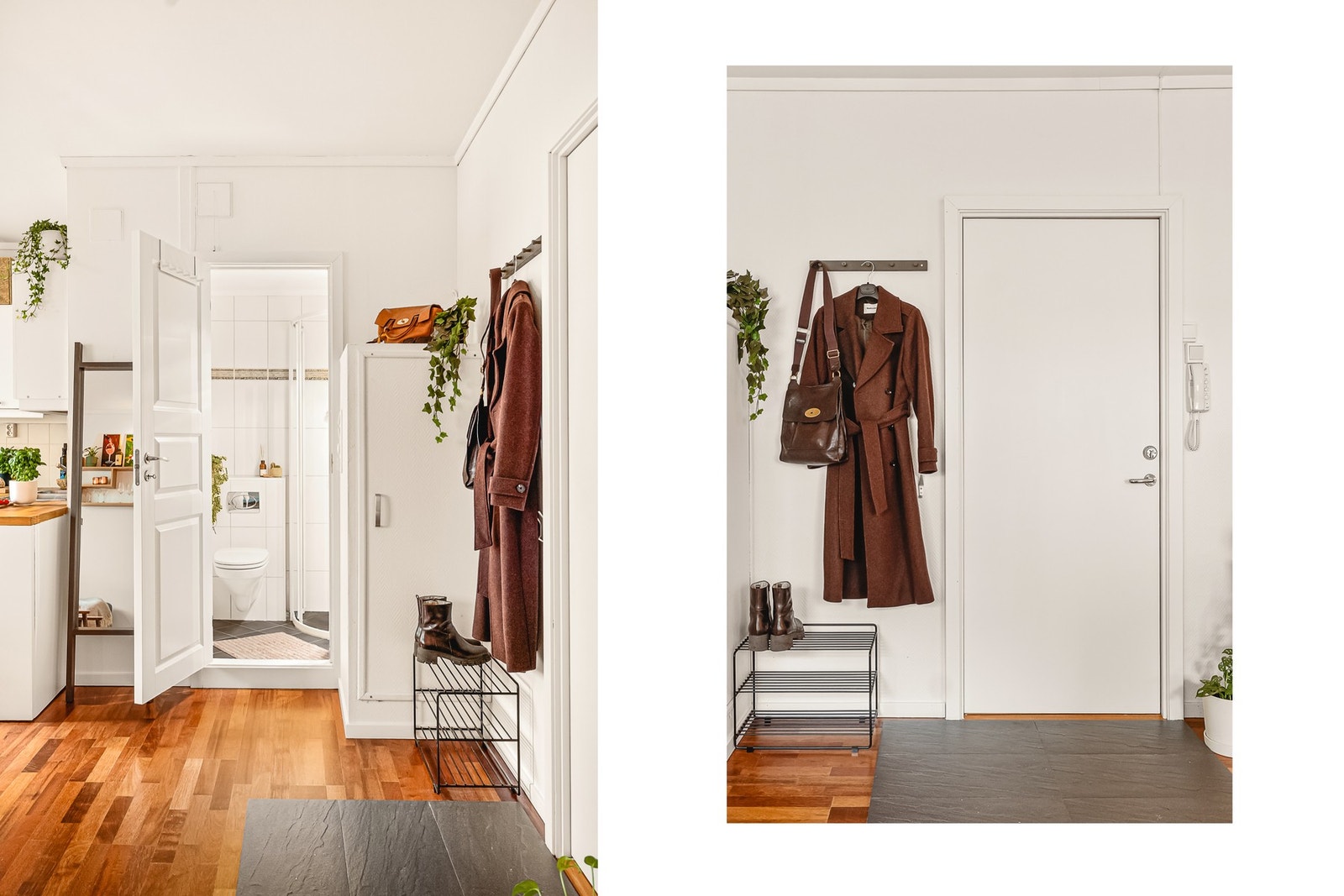 - Leilighetens entré går direkte inn i stue, her er det god plass til sko og oppheng av ytterklær - Galleribilde