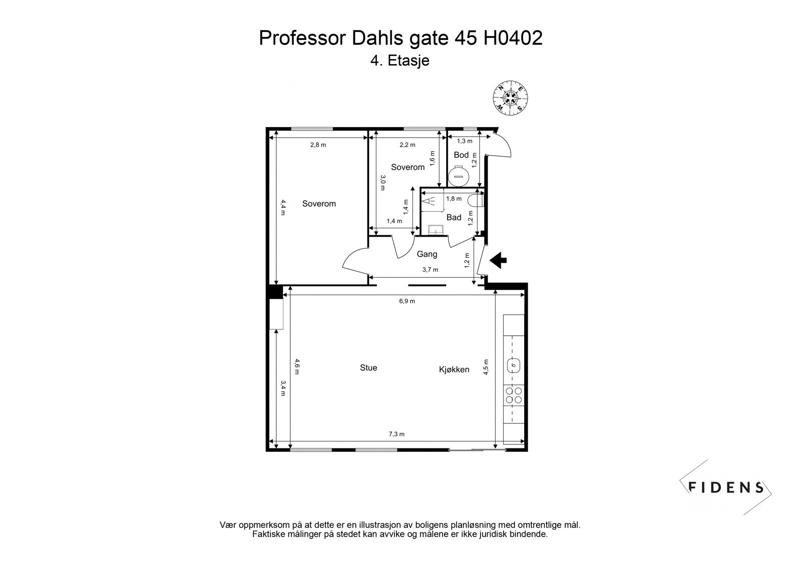 Plantegning 4. etasje Galleribilde