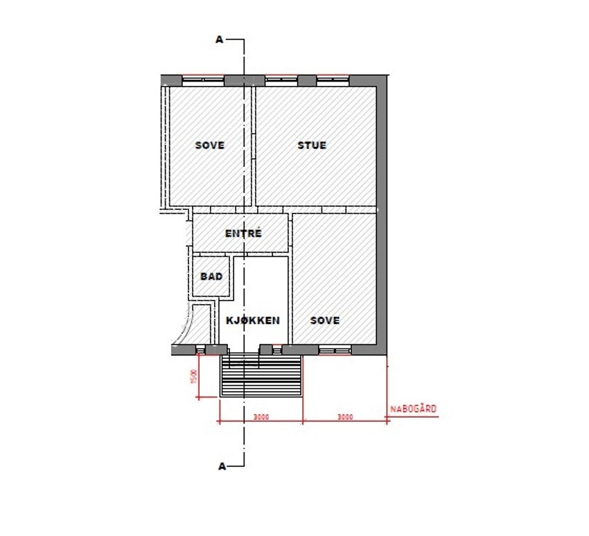 Plantegning med balkong Galleribilde
