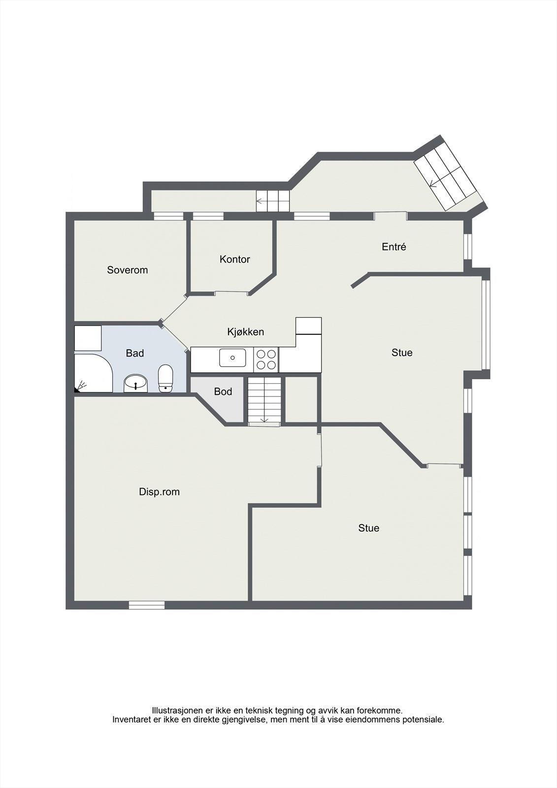 Plantegning Underetasje. Galleribilde