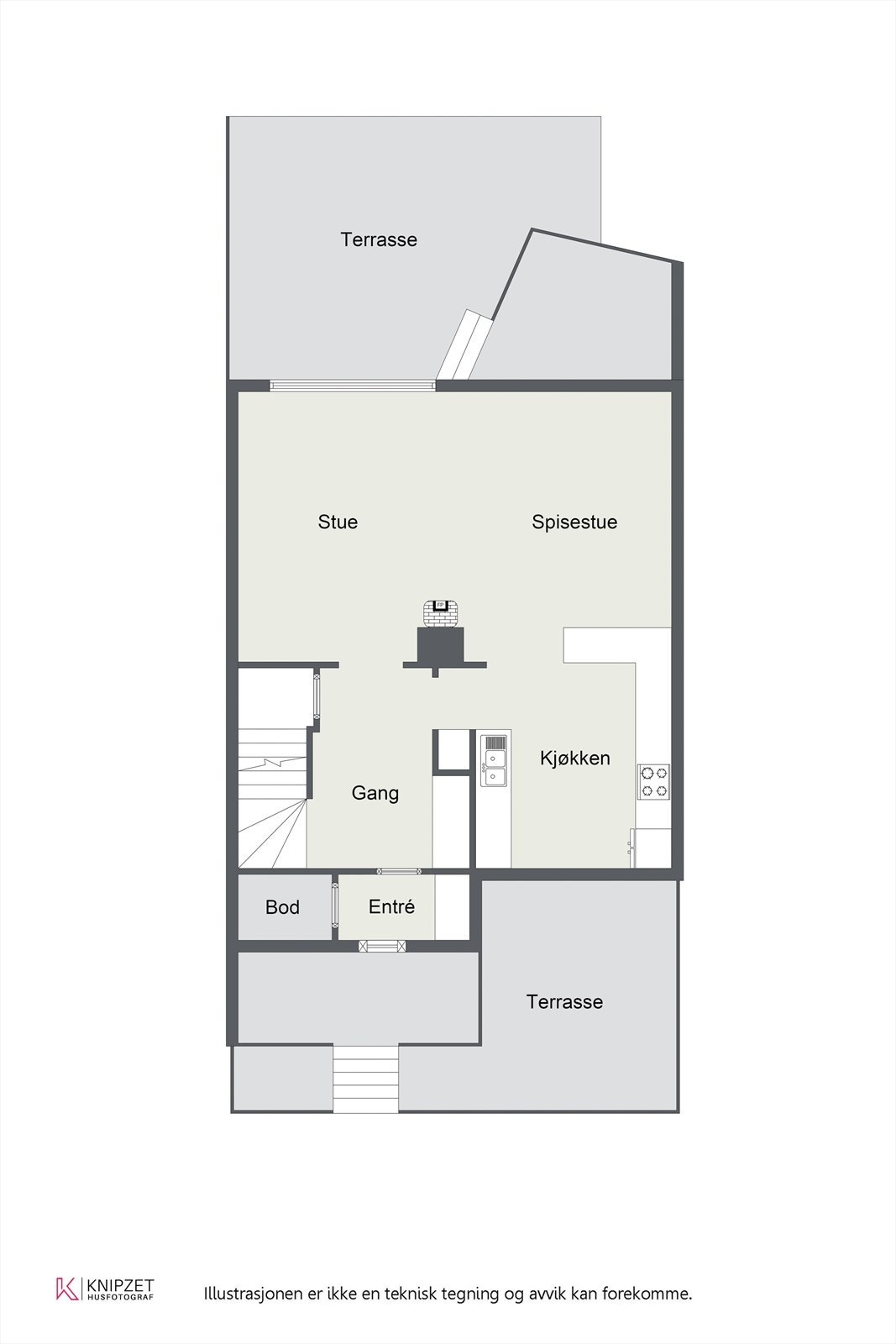 Plantegning 1. etasje Galleribilde