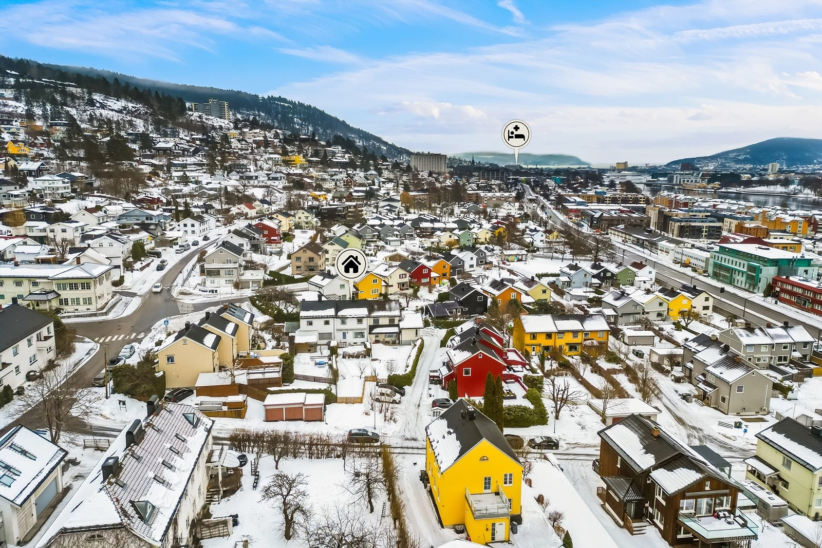 Det er også kort vei til Drammen sentrum og nye Drammen sykehus Galleribilde