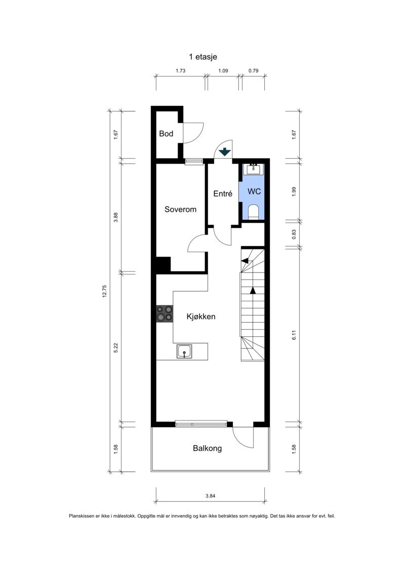 Plantegning 1. etasje Galleribilde