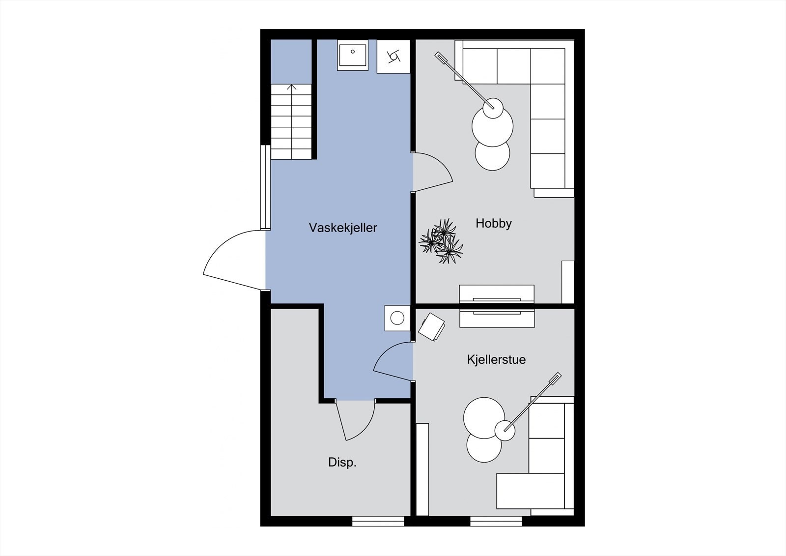 Planløsning underetasje Galleribilde