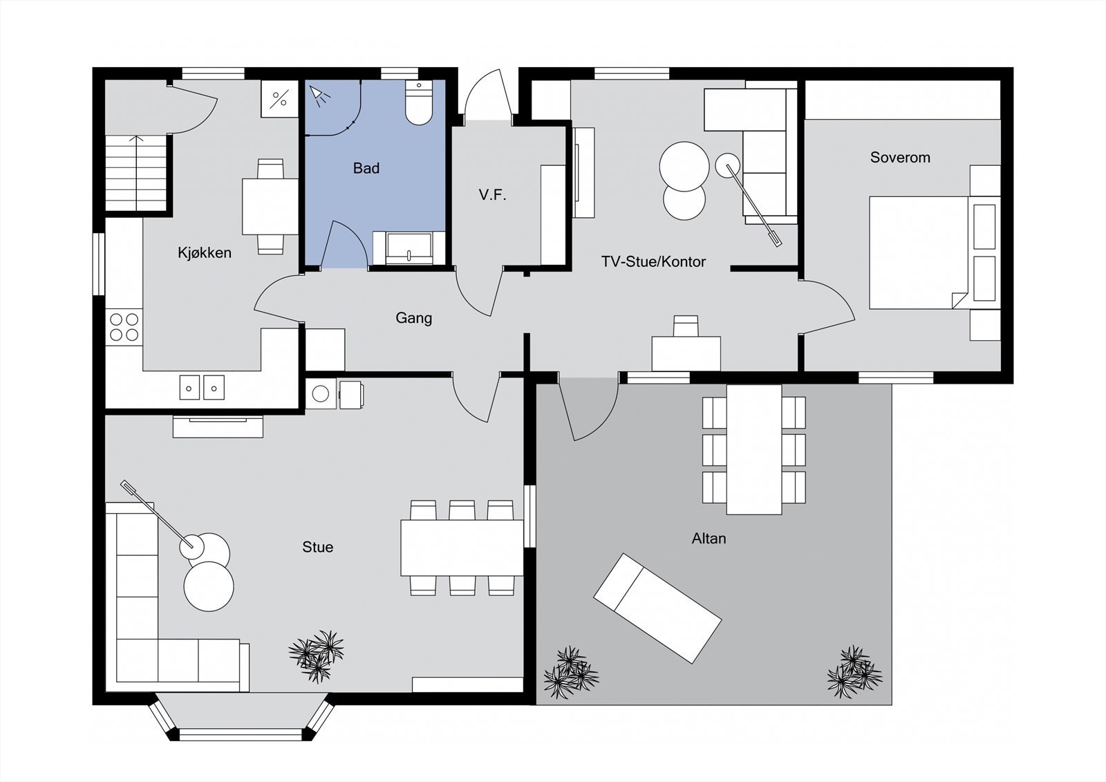 Planløsning 1. etasje Galleribilde