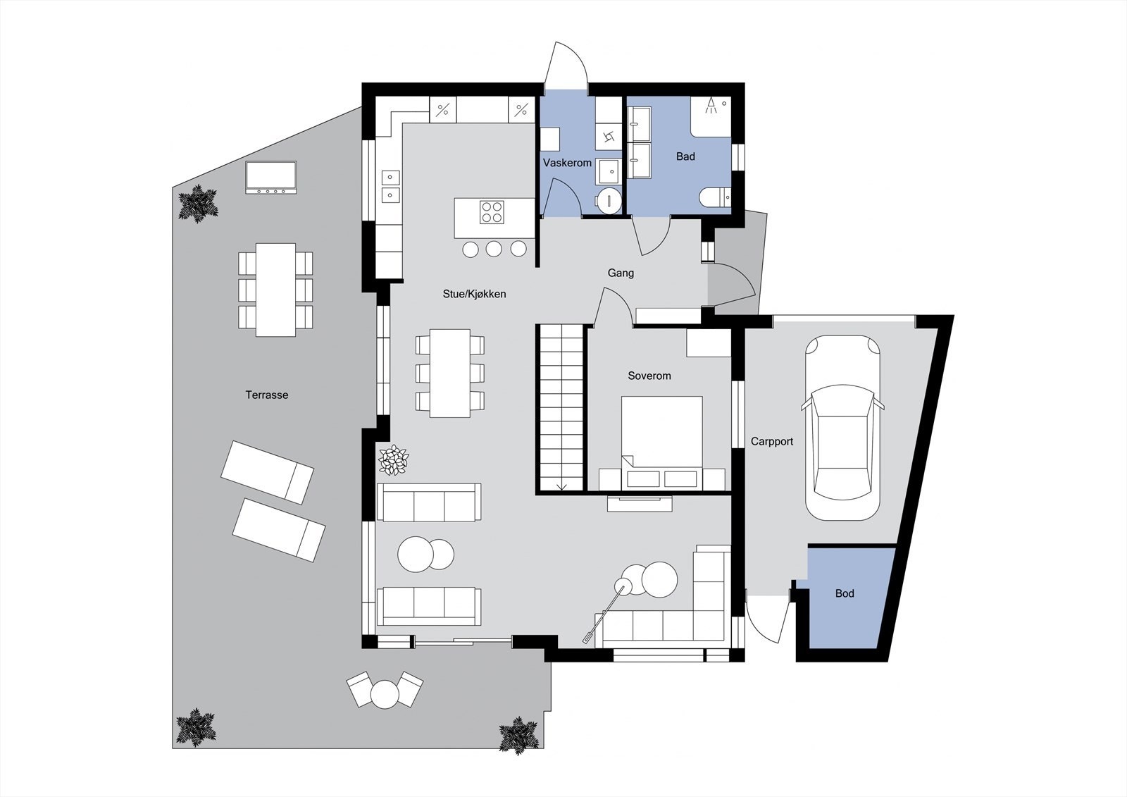 Plantegning 1. etasje. Galleribilde