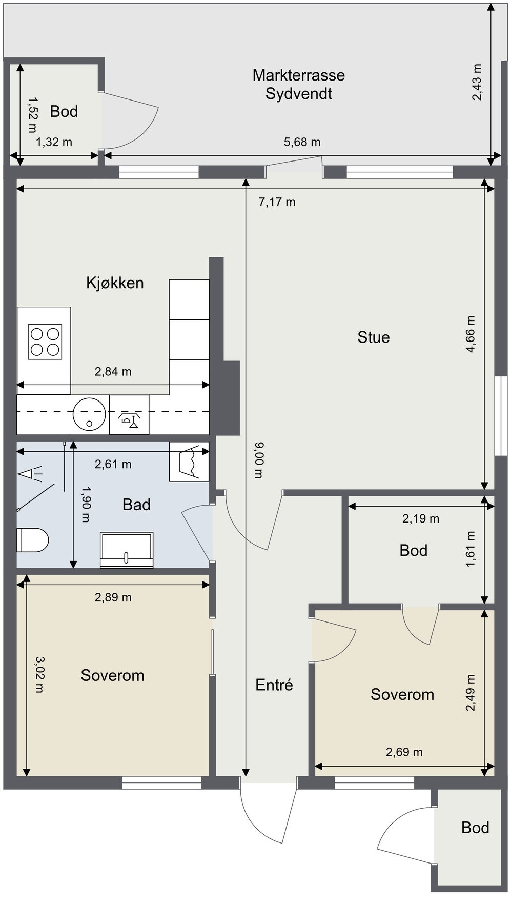 Plantegning leilighet Galleribilde