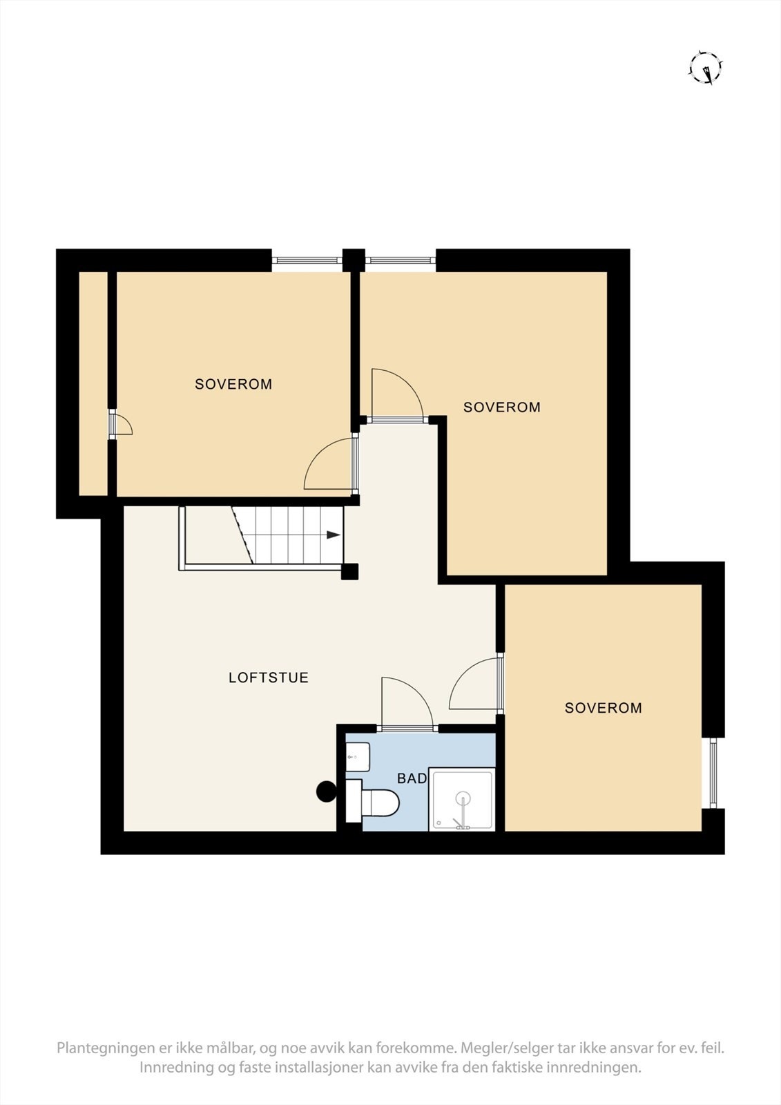 Plantegning - Loftsetasje. Galleribilde