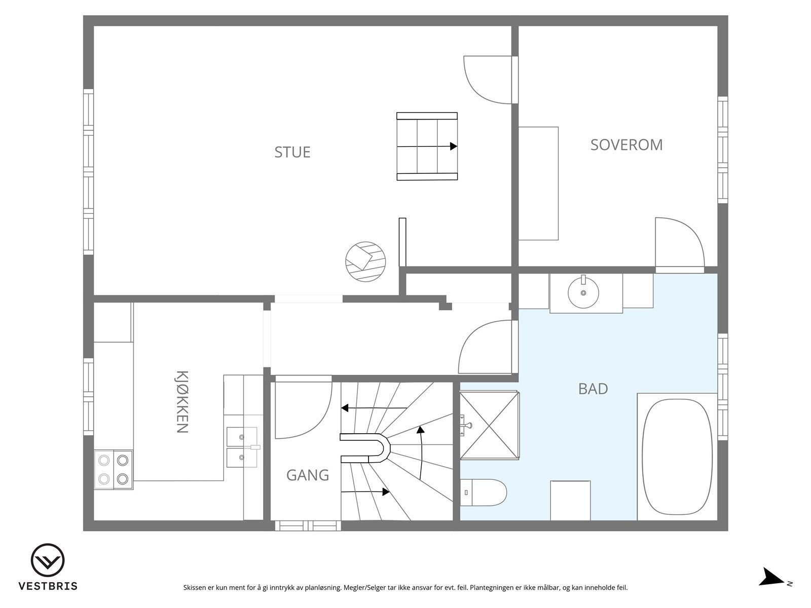 Plantegning av andre etasjen. Galleribilde
