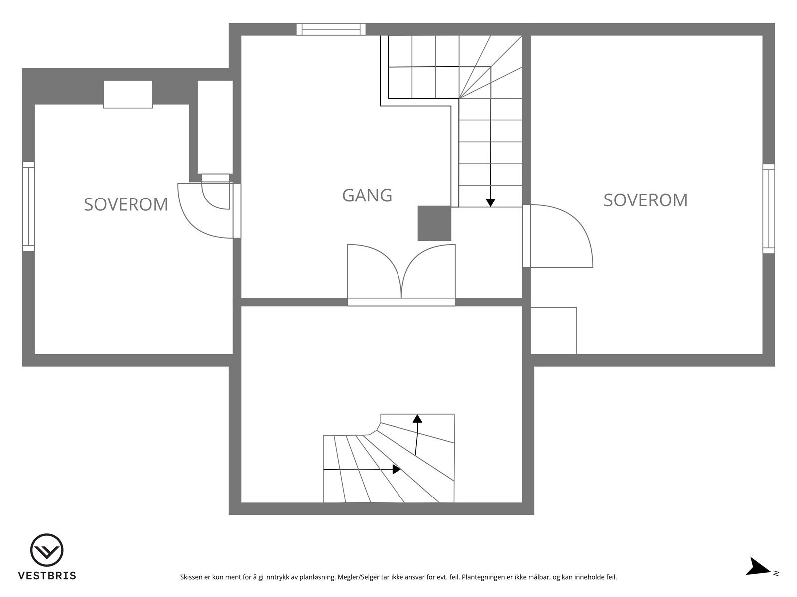 Plantegning av loftsetasjen. Galleribilde