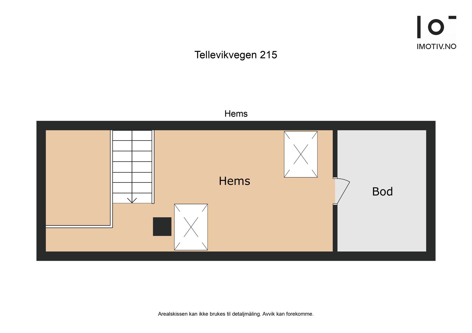 - Plantegning loft med hems og loftrom - Galleribilde