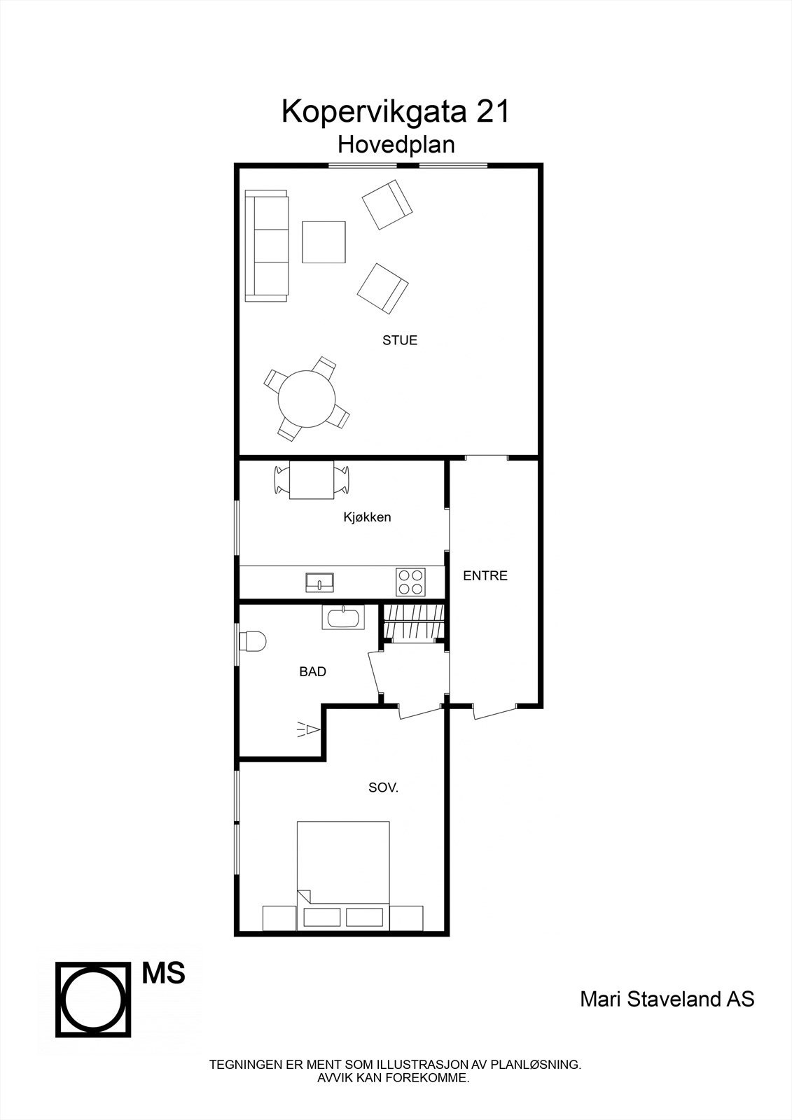 Kopervikgata 21 - 2D - Hovedplan - Letterhead Galleribilde