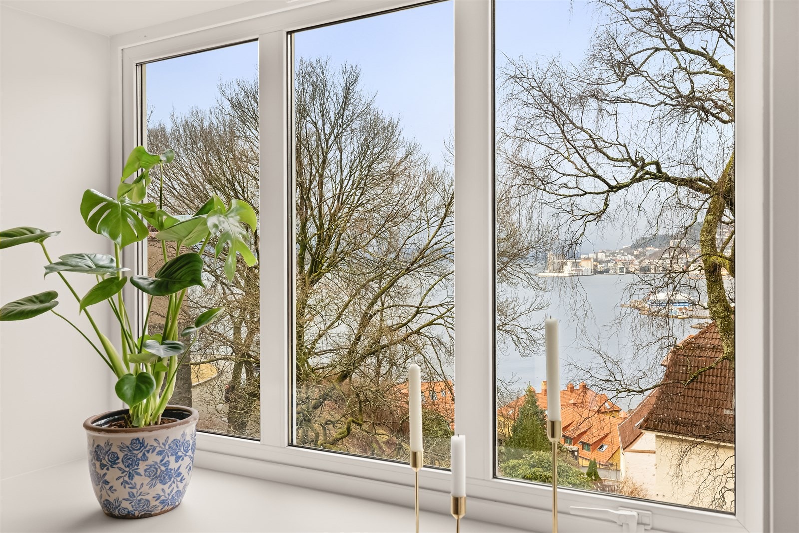 Nydelig sjøutsikt fra stuevinduet. Galleribilde