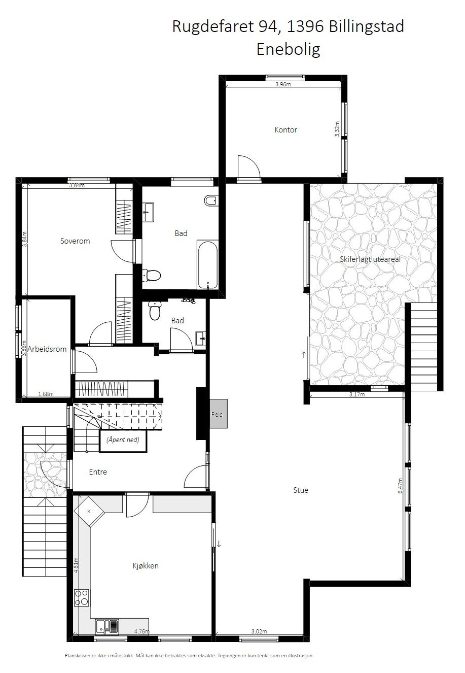 Plantegnign 1. etasje. Galleribilde