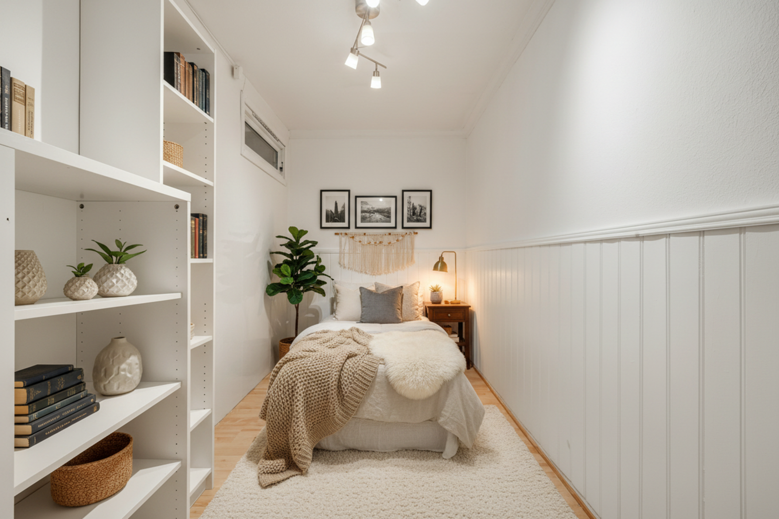 Eier har etablert en sovesalkove som gir ekstra fleksibilitet i boligen. (Bildet er digitalt stylet.) Galleribilde