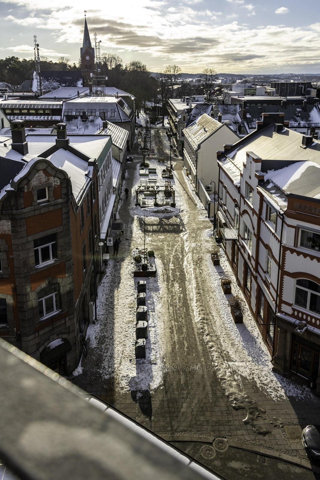 Fra balkongen er det utsyn mot byens sentrumsgater. Galleribilde