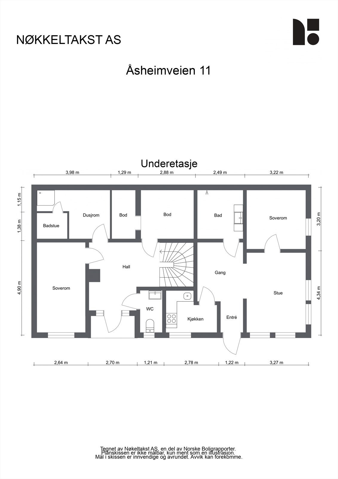 Plantegning underetasje Galleribilde