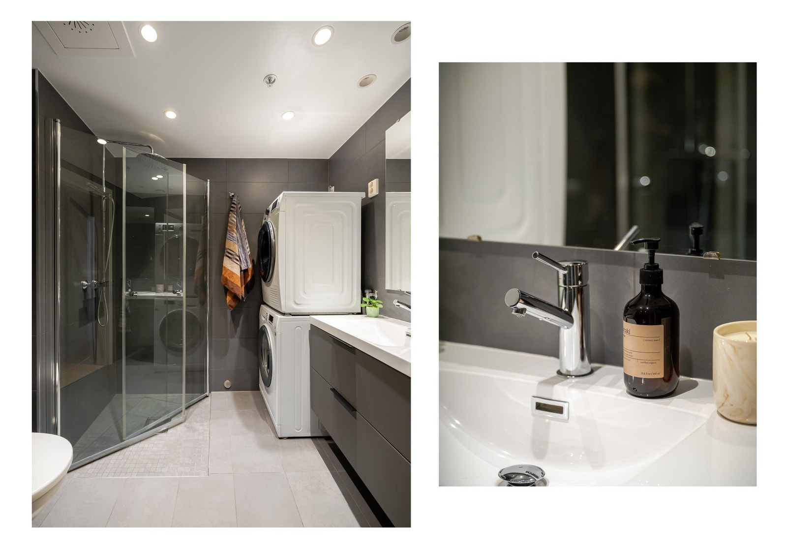 Baderommet er pent flislagt og holder en god standard fra 2016. Galleribilde