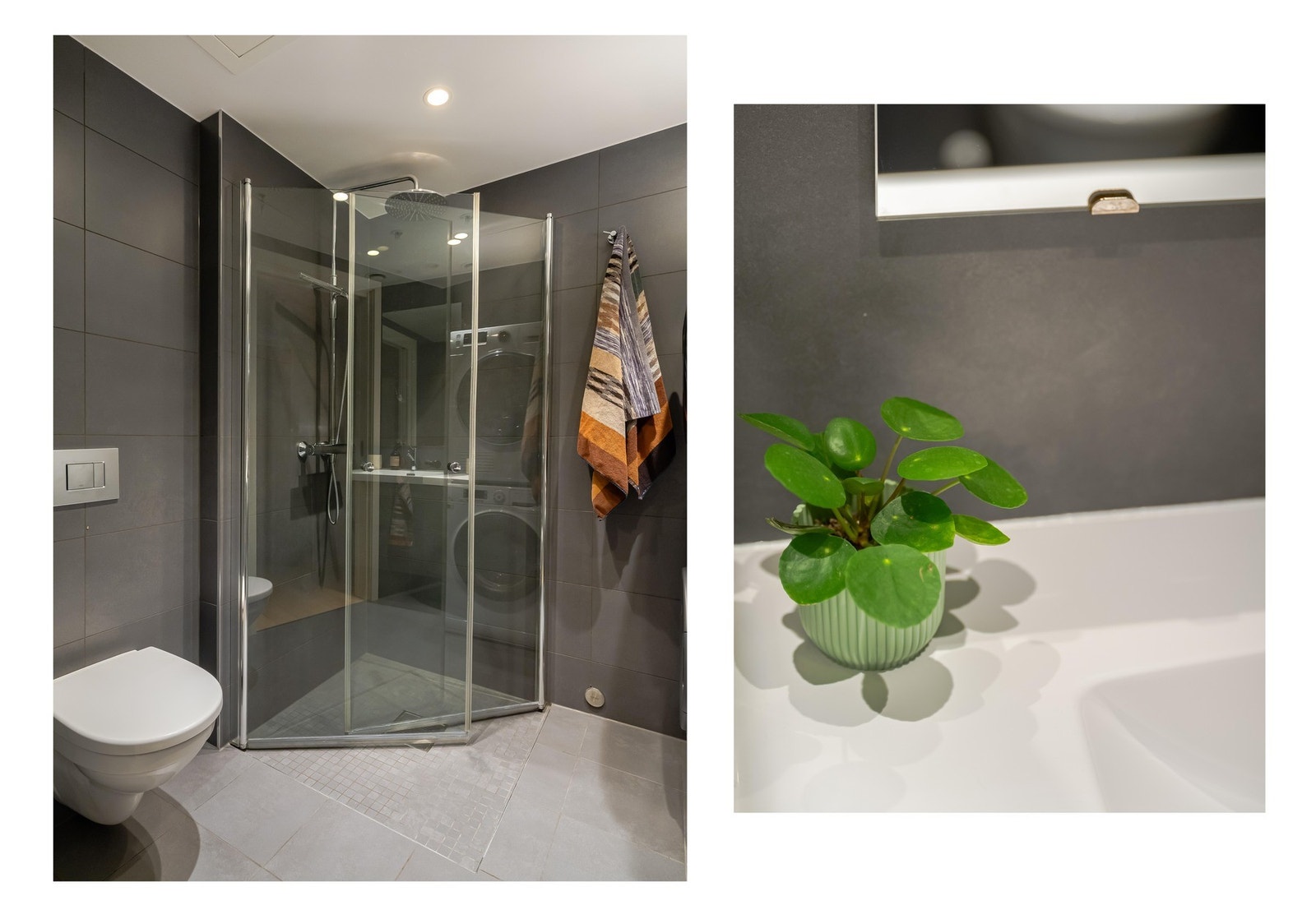 Her er det downlights i himling og varmekabler i gulv. Galleribilde