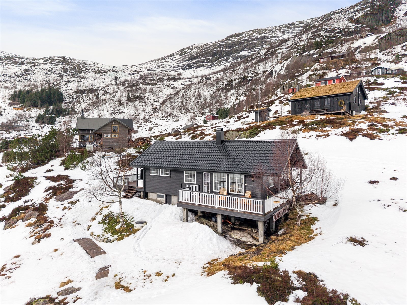 Hytten ligger vis-a-vis Røde kors hytten i Hunnedalen. Galleribilde