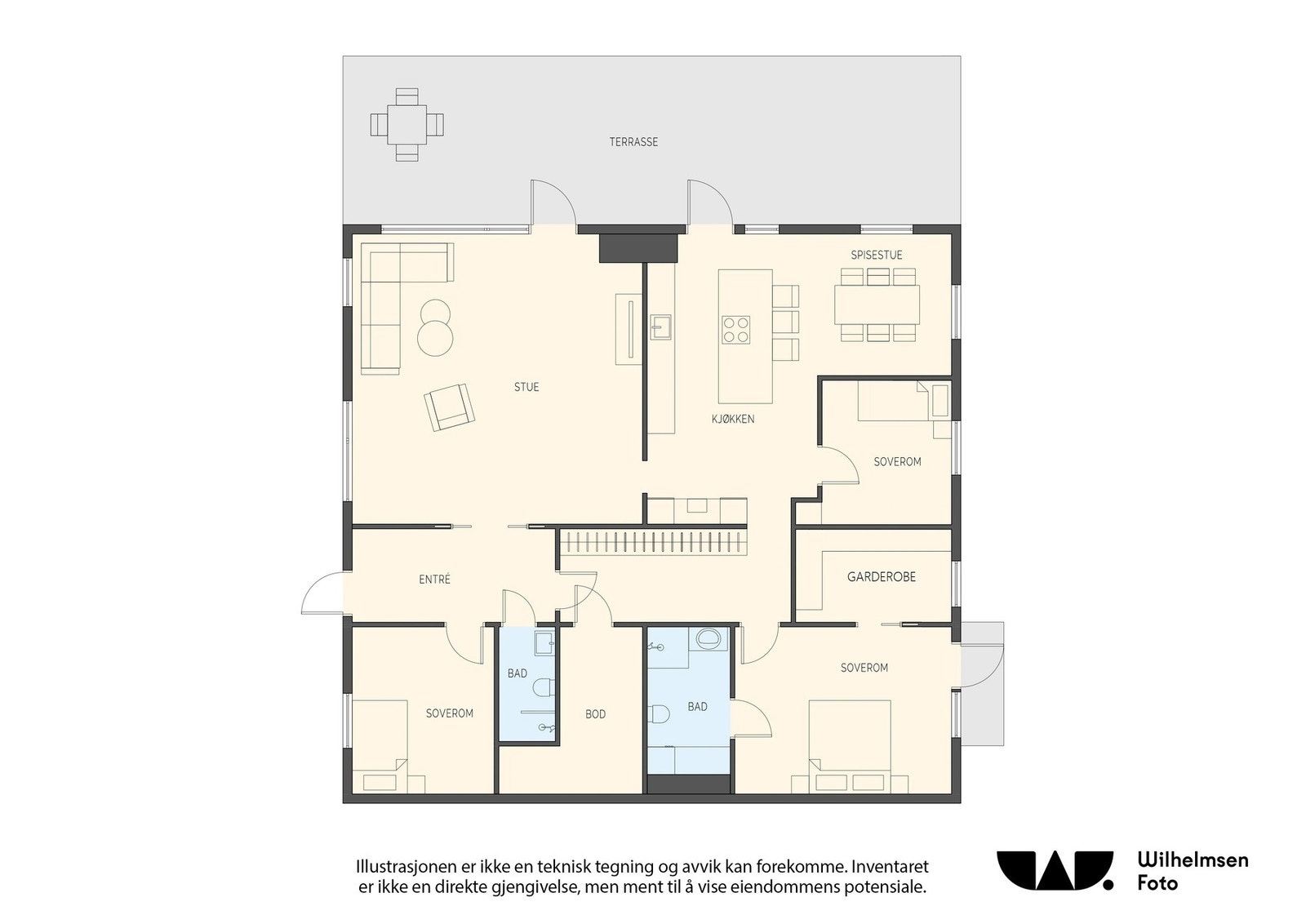 - Planløsning. I tillegg medfølger ekstern bod samt garasjeplass - Galleribilde