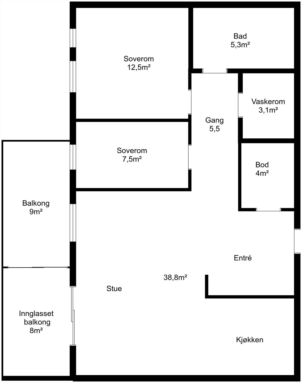 Plantegning 3. etasje. Galleribilde