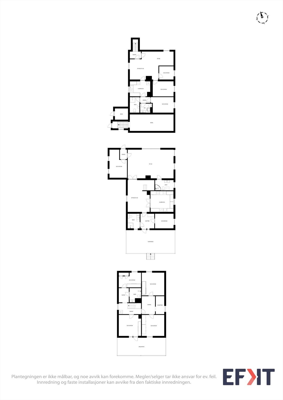 Boligen strekker seg over tre plan med en fleksibel romløsning som åpner for både egen bruk og utleie. Galleribilde