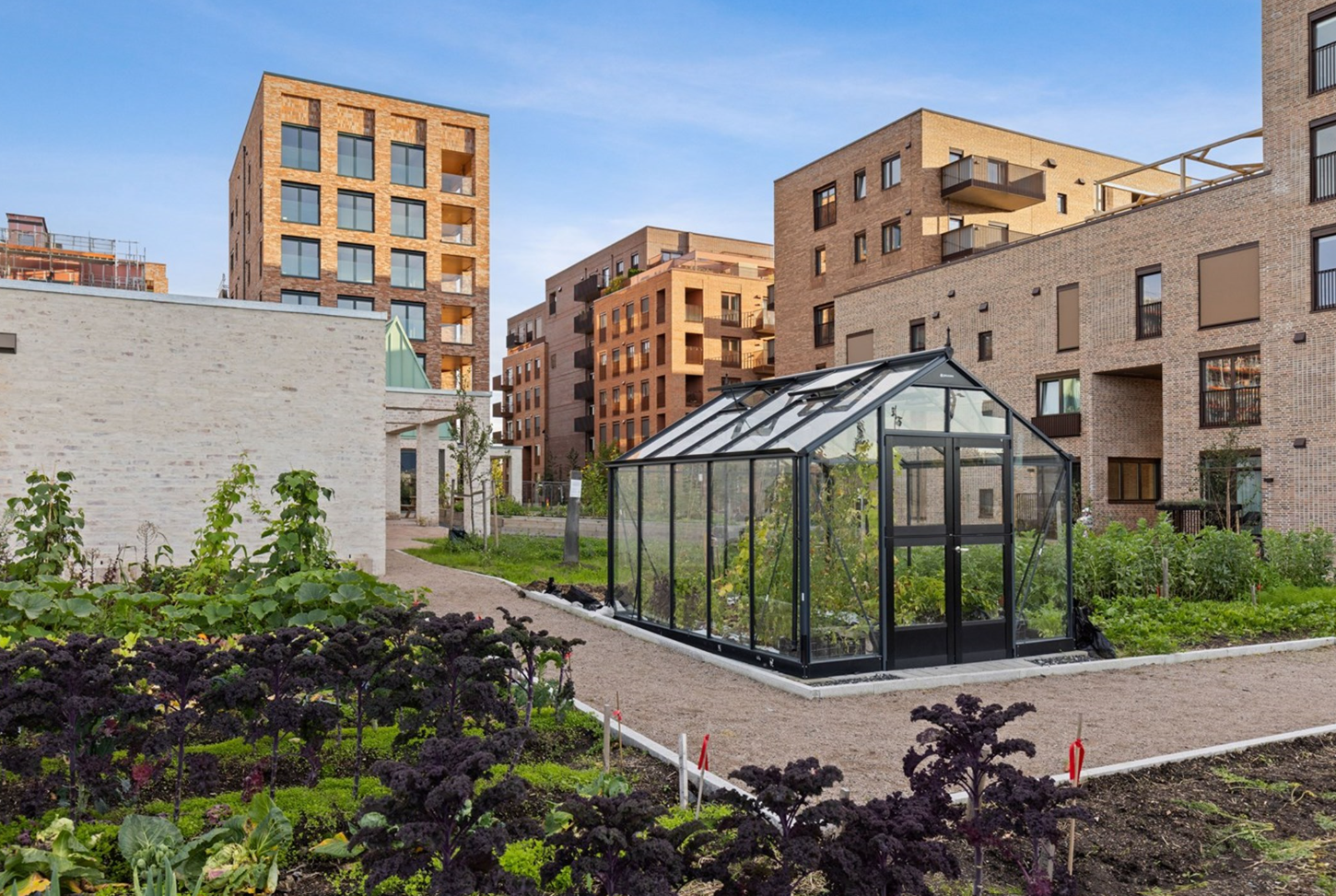 Fin kjøkkenhage til glede for beboerne i nabolaget. Felleslokaler til leie og 2 gjestehybler er unike fasiliteter man kan skilte med her! Galleribilde