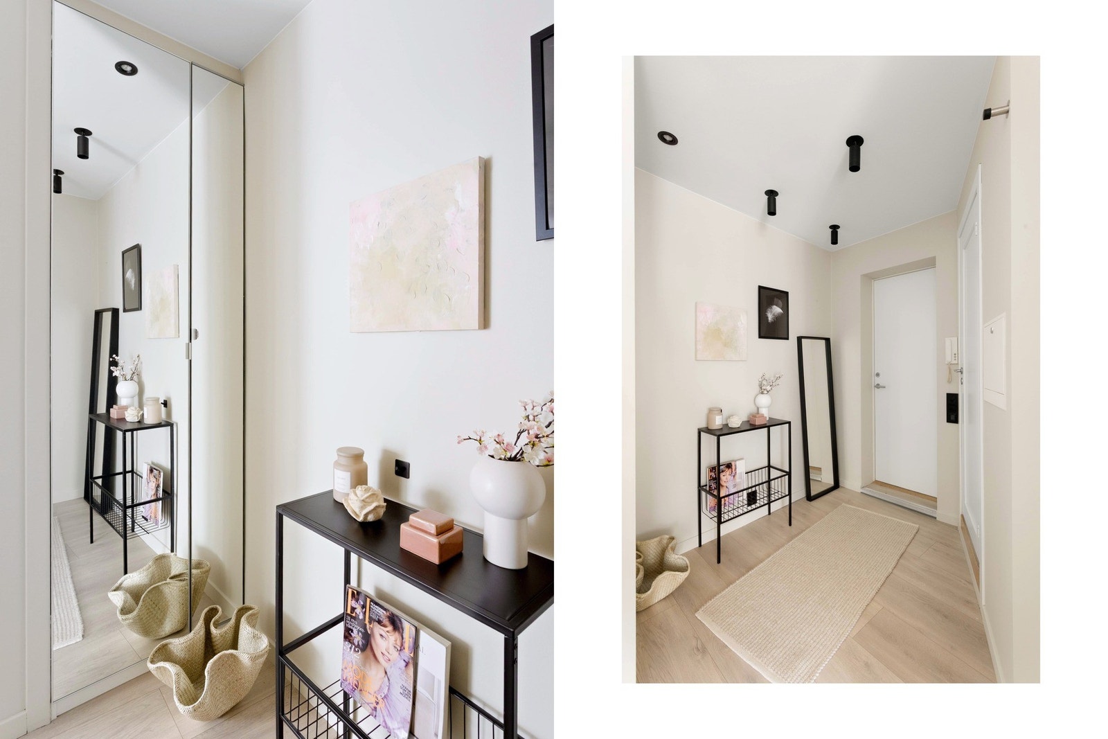 Innbydende entré med speilskap og gode oppbevaringsmuligheter. Galleribilde