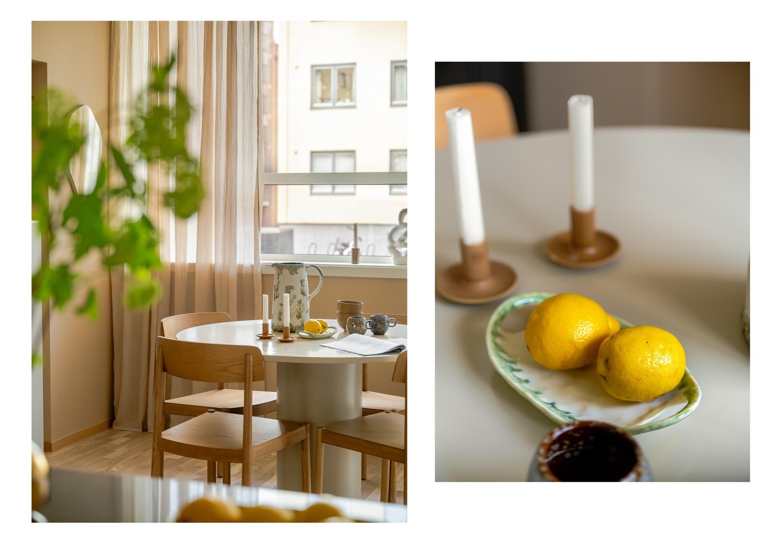 Spisebordet finner sin naturlige plass langs vindusrekka. Galleribilde