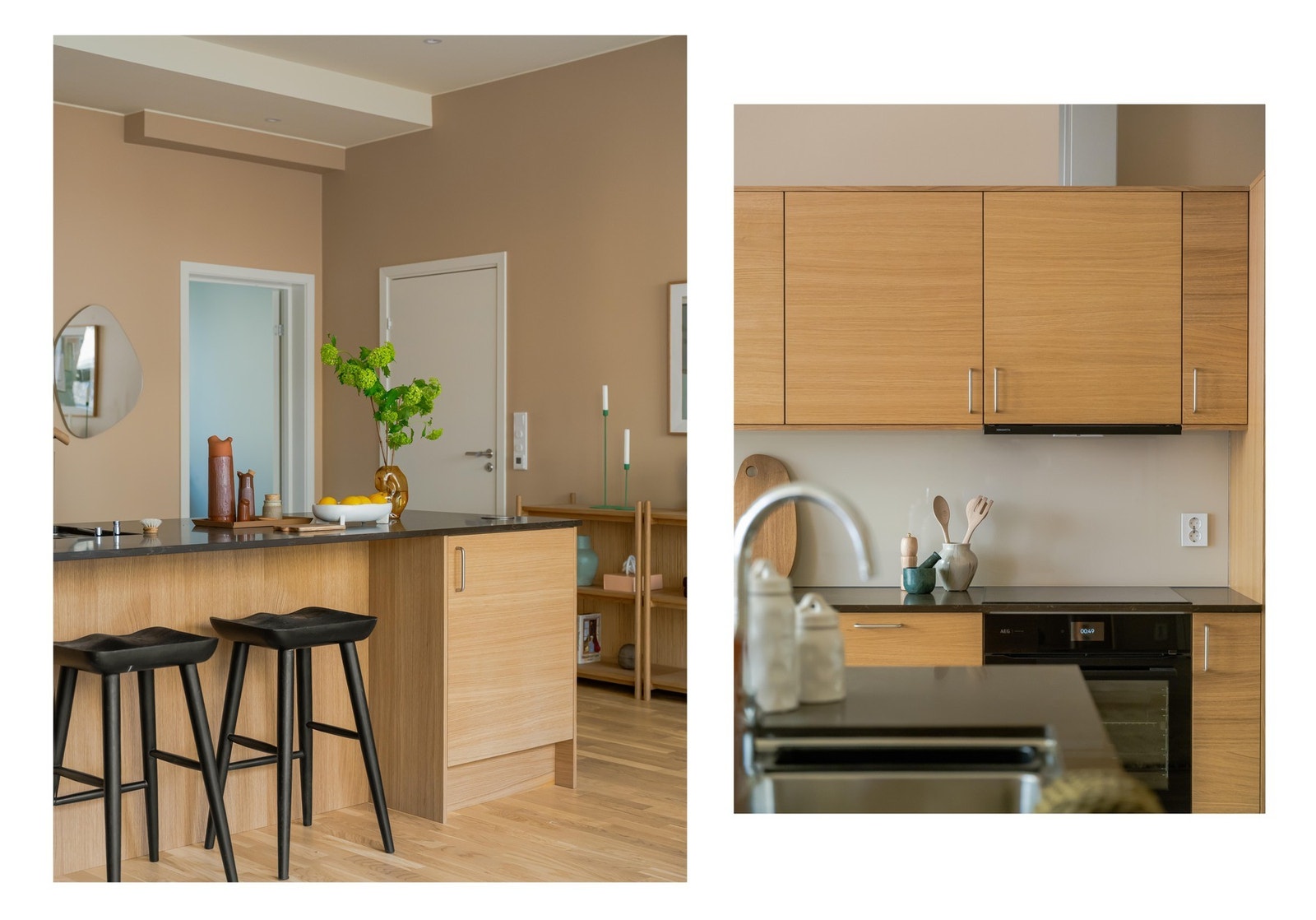 Utformingen er god og det er rikelig med skapplass i både over- og underskap. Ellers er det svært godt med benkeplass også. Galleribilde