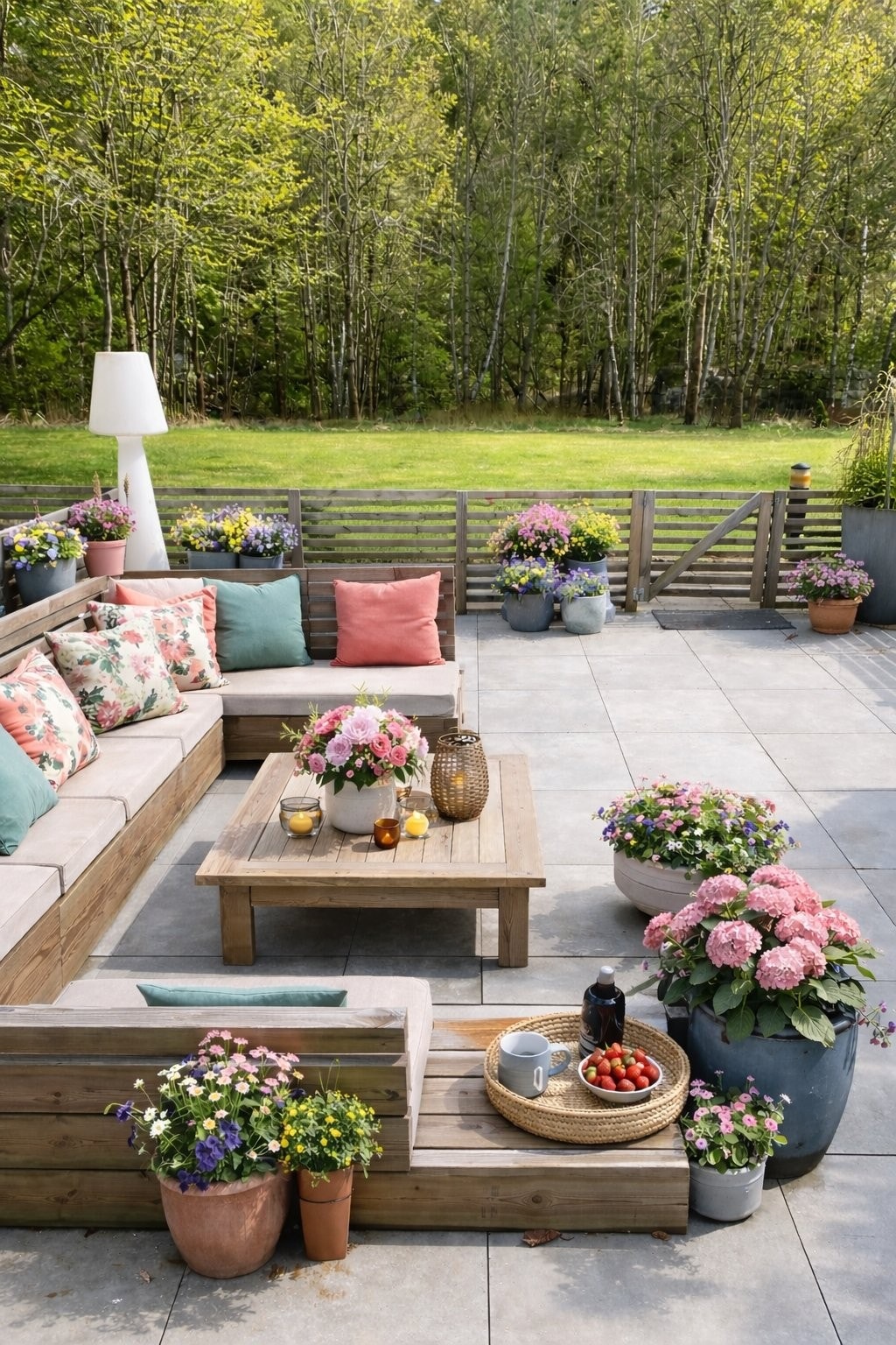 Sommerbilde av markterrassen. Galleribilde