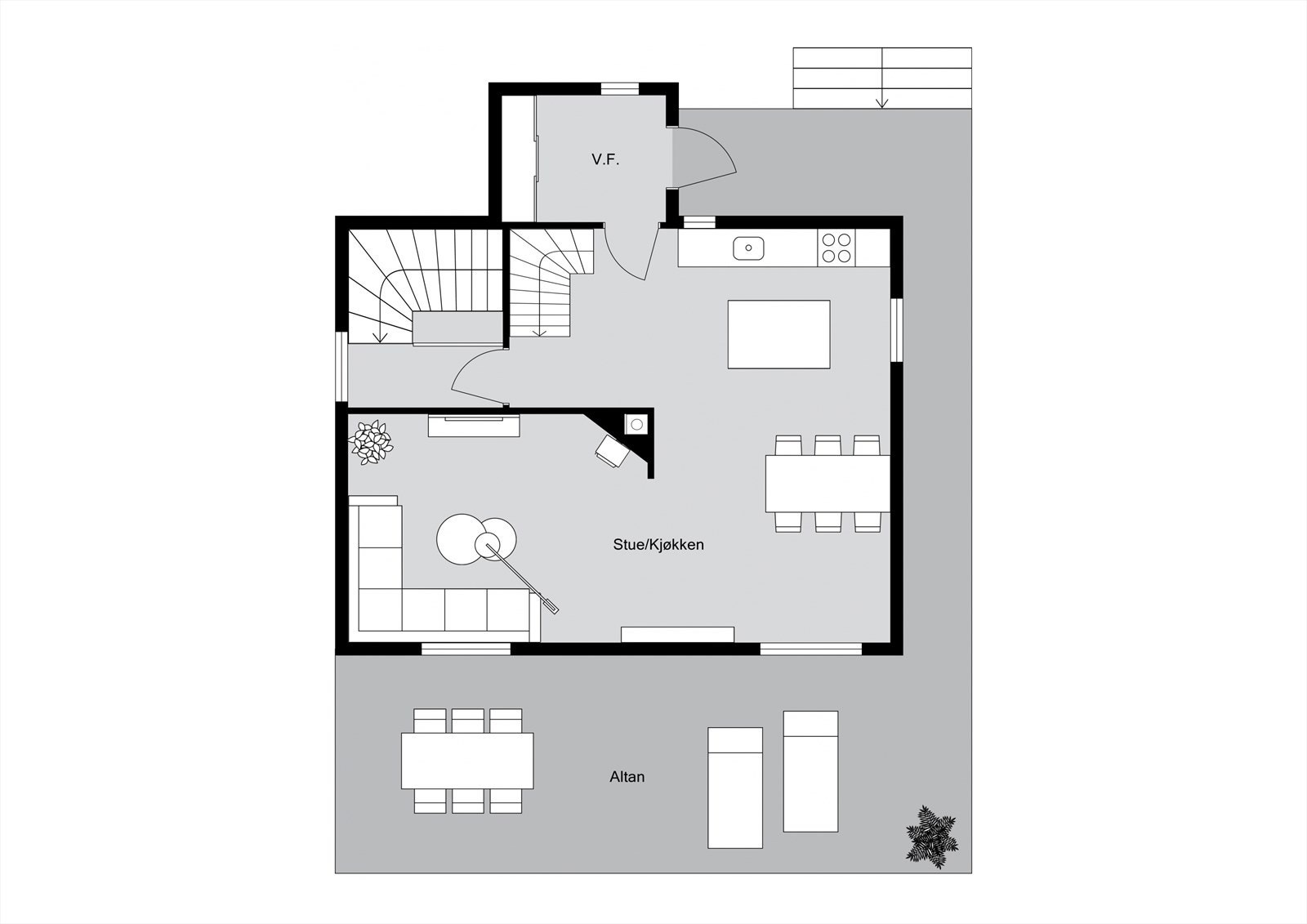 Planløsning 1. etasje Galleribilde