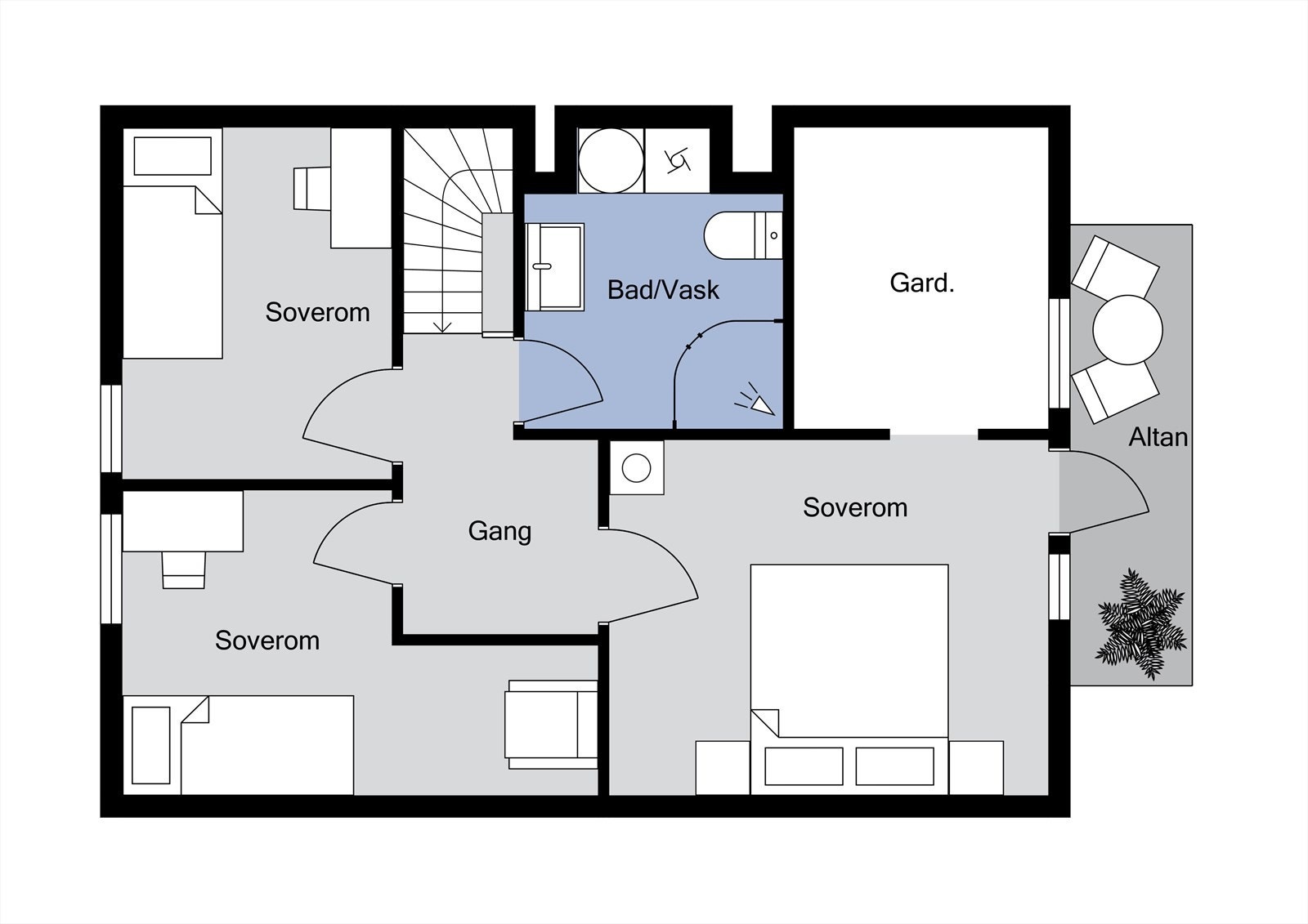 Planløsning loft Galleribilde