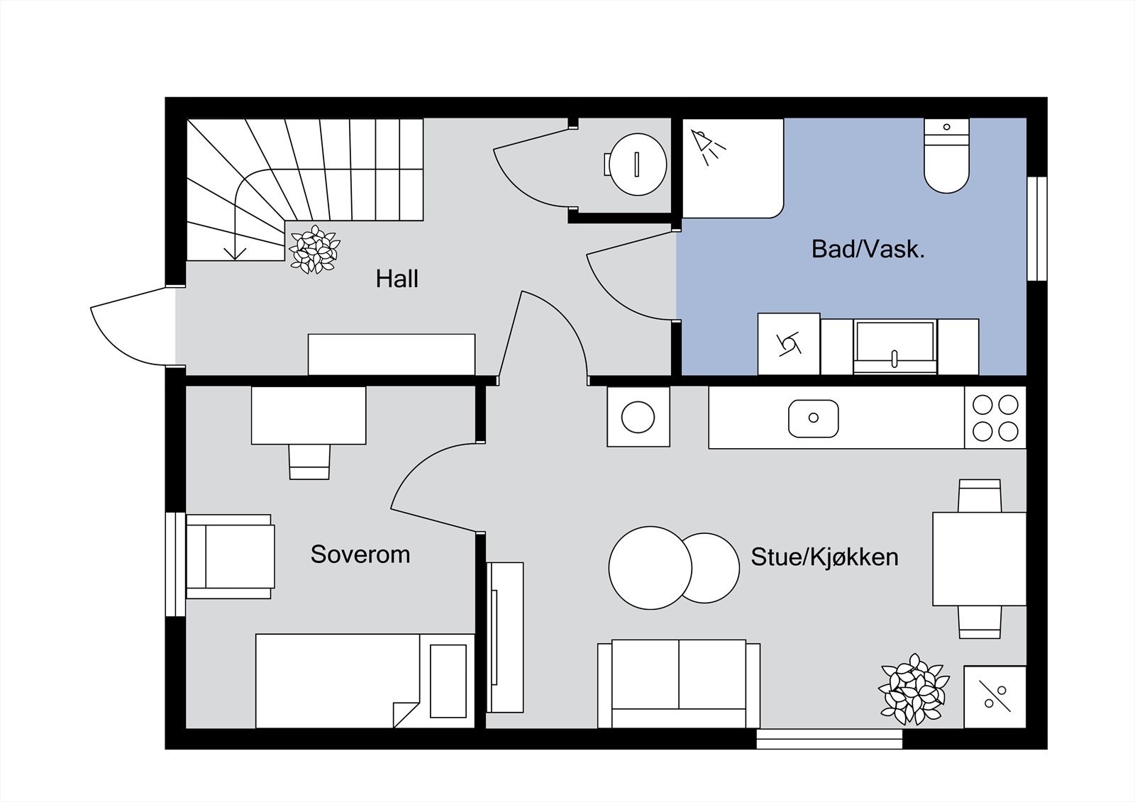 Planløsning underetasje Galleribilde
