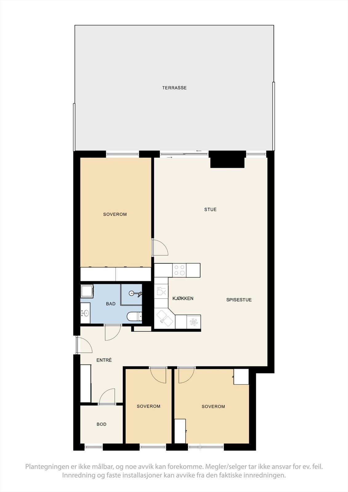 Plantegning av leiligheten i 1. etasje Galleribilde