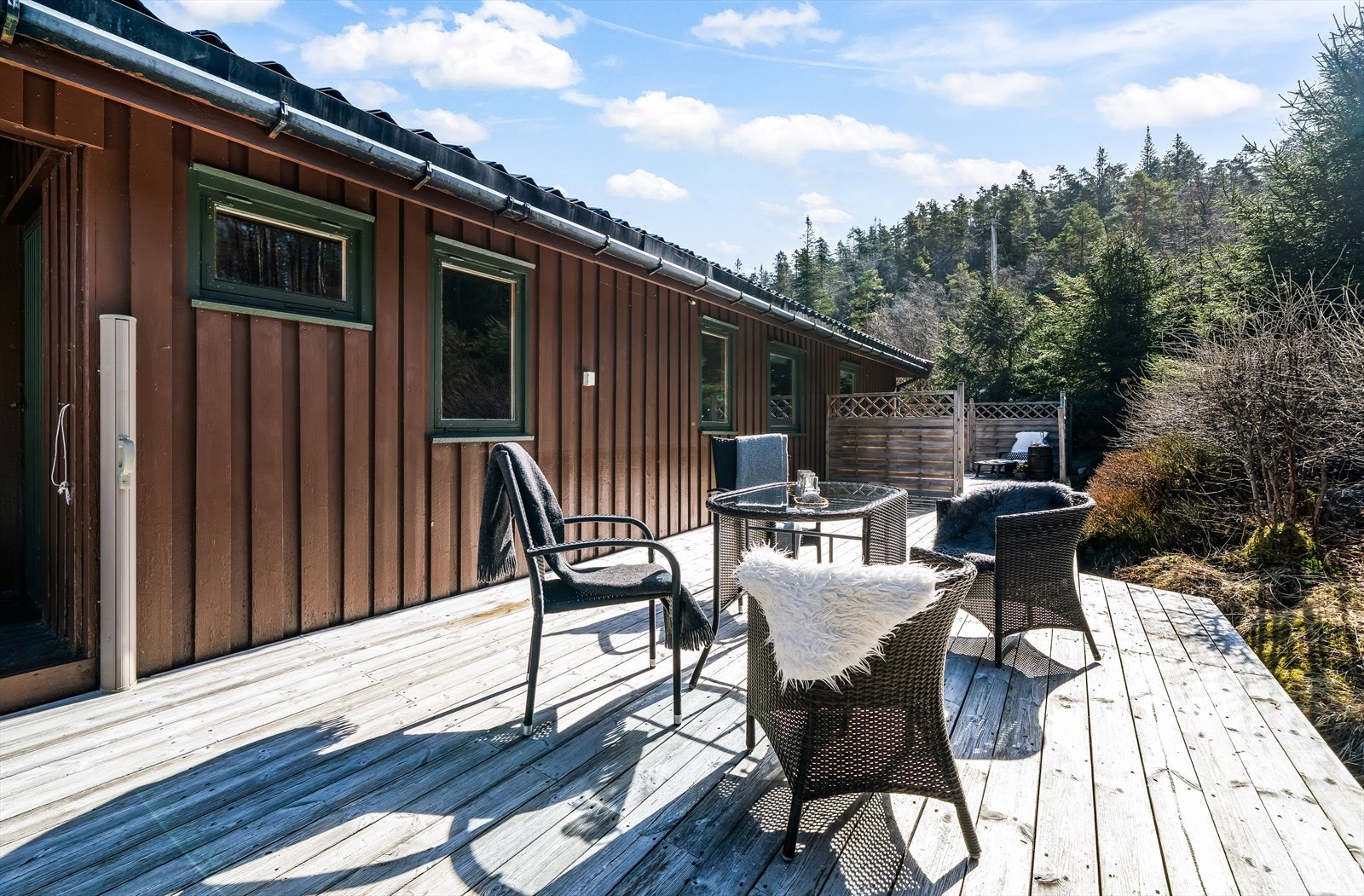 Store gode terrasser rundt hytten Galleribilde