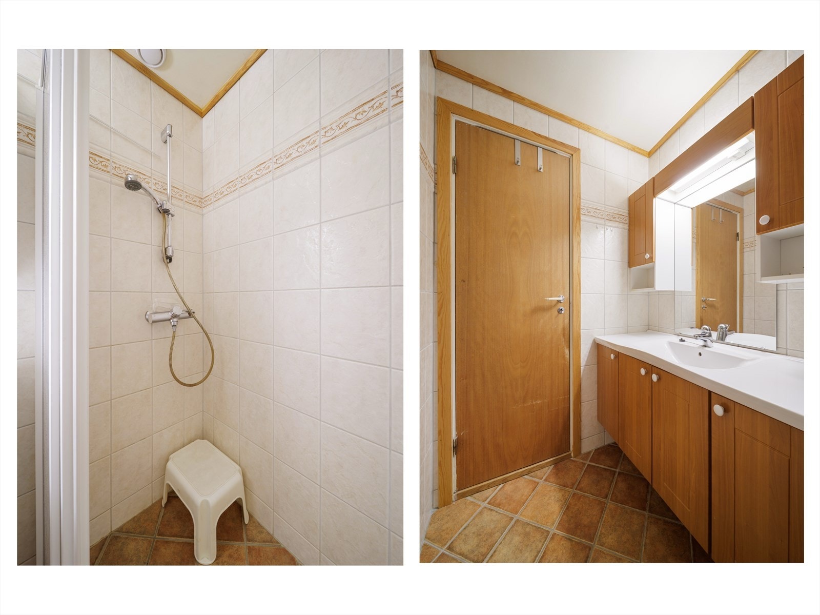 Romslig dusjsone med dusjvegg. Galleribilde